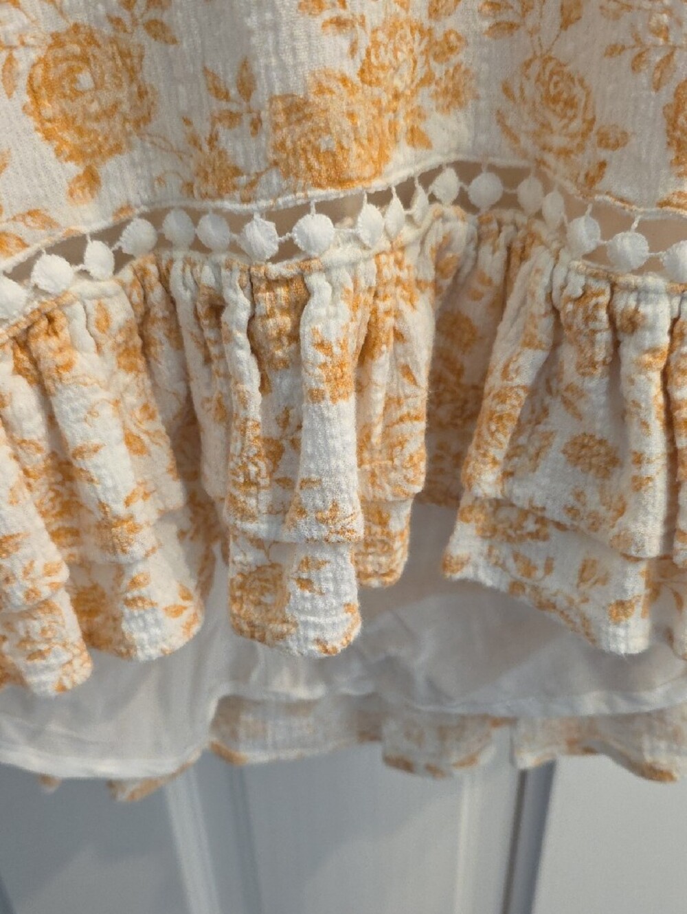 Floral Ruffle Sundress size L - White and Yellow - Picture 3 of 6
